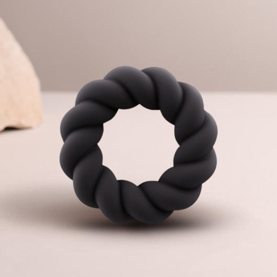 ROCKS-OFF ANNEAU MASTURBATION SILICONE NOIR TWIST — vue détaillée