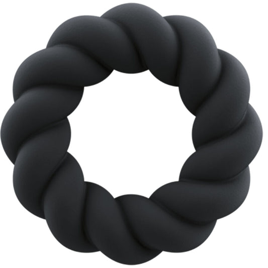 ROCKS-OFF ANNEAU MASTURBATION SILICONE NOIR TWIST - Aura Intime