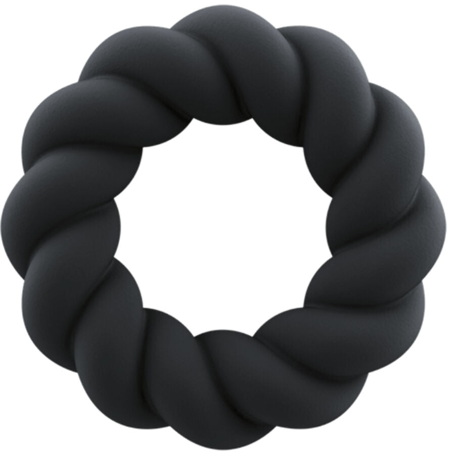ROCKS-OFF ANNEAU MASTURBATION SILICONE NOIR TWIST - Aura Intime