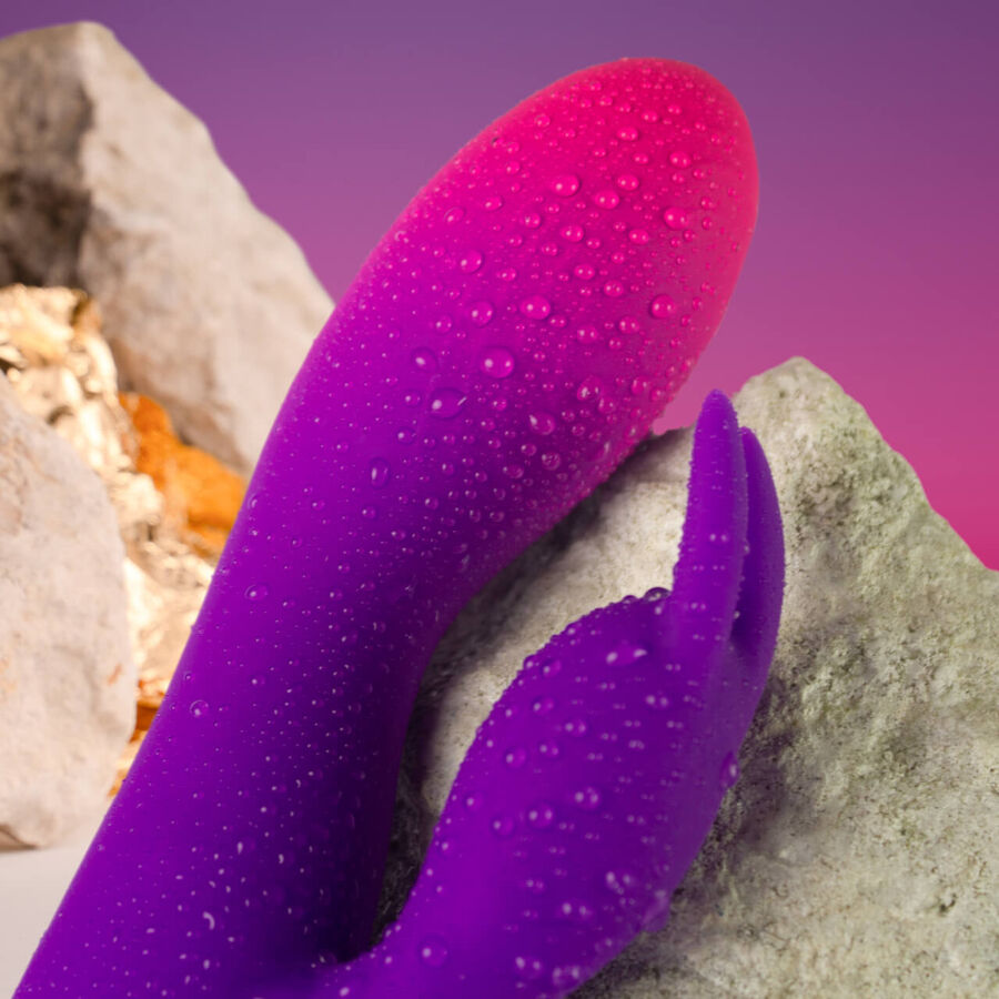 ROCKS-OFF GLO-GIRL VIBRATEUR LAPIN VIOLET — vue arrière