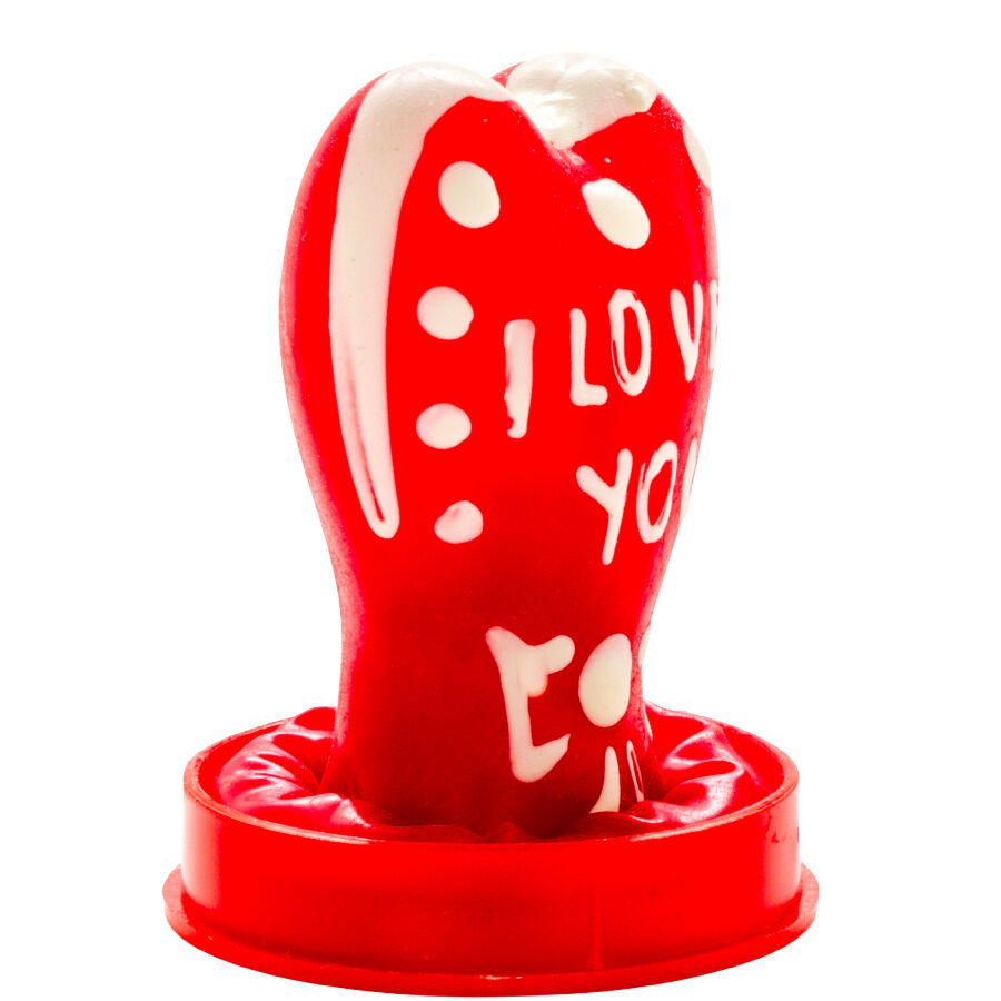 CONDOMERIE Préservatifs Fantaisie Peints À Main Forme Cœur - Je T'Ai... — vue arrière