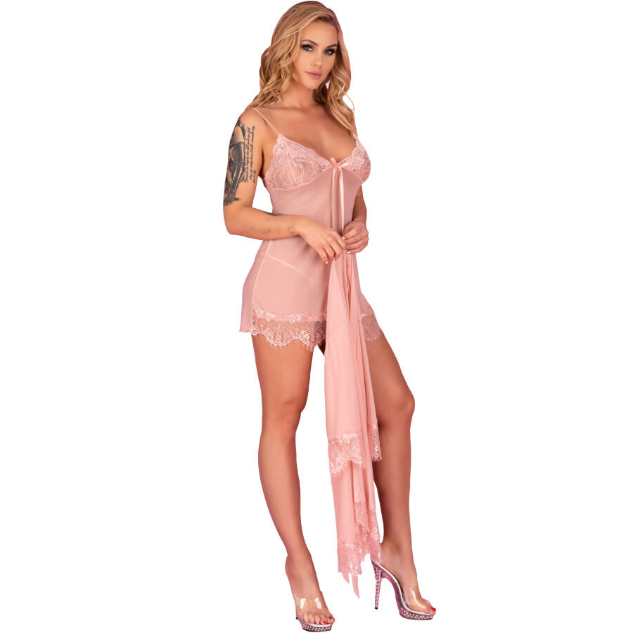 LIVCO CORSETTI SETS Babydoll Hyeona 1710 + Thong Rose S — vue alternative
