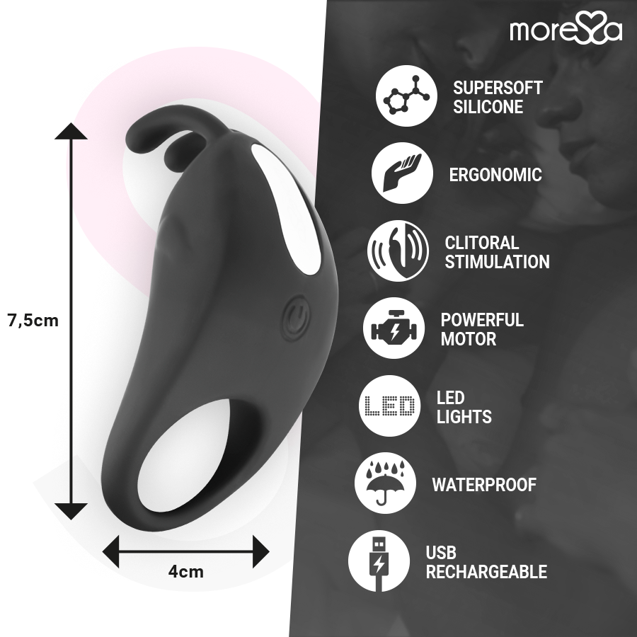MORESSA Brad Premium Silicone Rechargeable Noir — vue arrière
