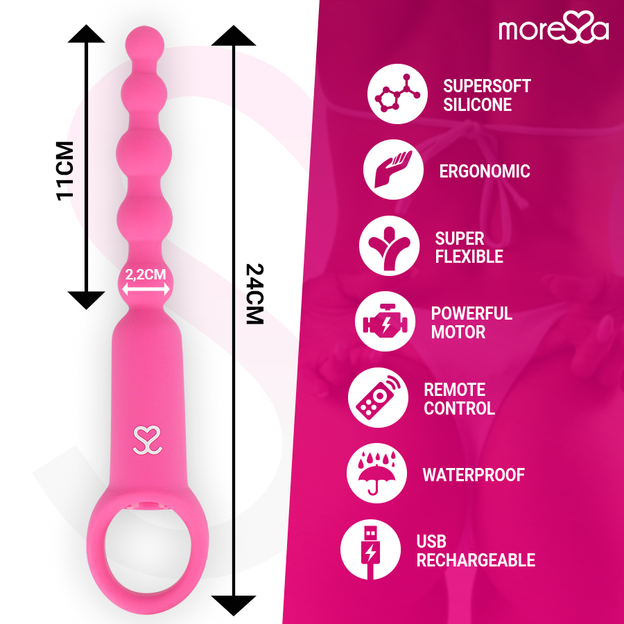 MORESSA RONIE TÉLÉCOMMANDE PLAISIR ANAL ROSE — vue arrière