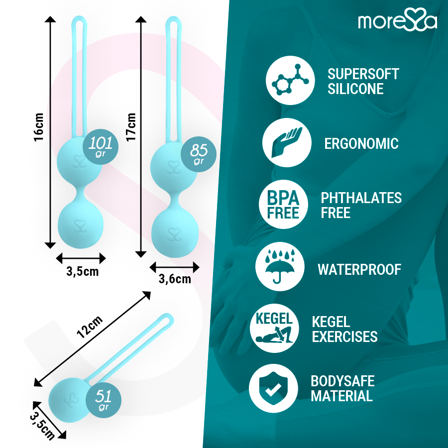 MORESSA Ensemble Osian Silicone Turquoise Premium — vue arrière