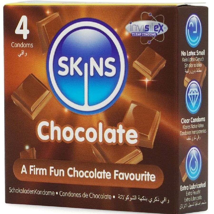 SKINS Pack 4 Préservatifs Premium Chocolat — vue détaillée