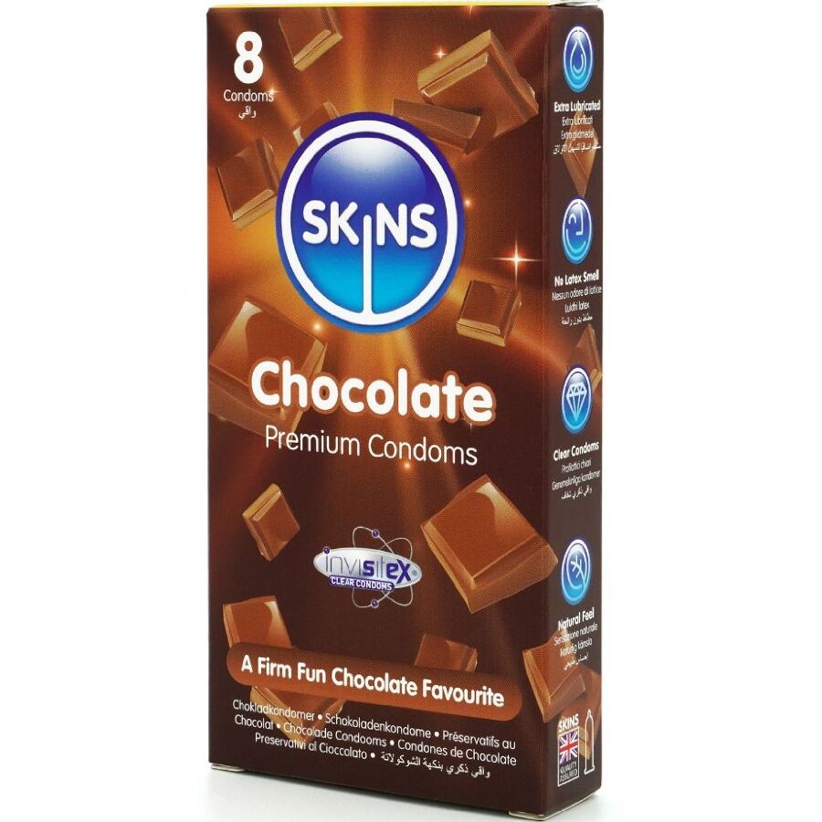 SKINS Pack 8 Préservatifs Premium Chocolat — vue détaillée