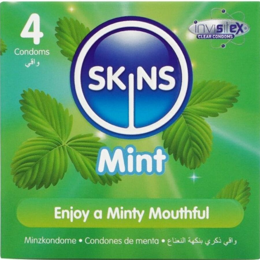SKINS Pack 4 Préservatifs Premium Menthe - Aura Intime