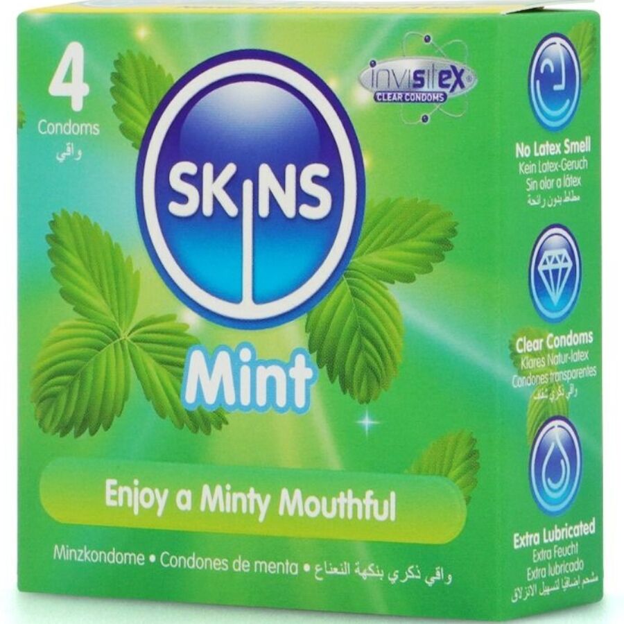 SKINS Pack 4 Préservatifs Premium Menthe — vue détaillée