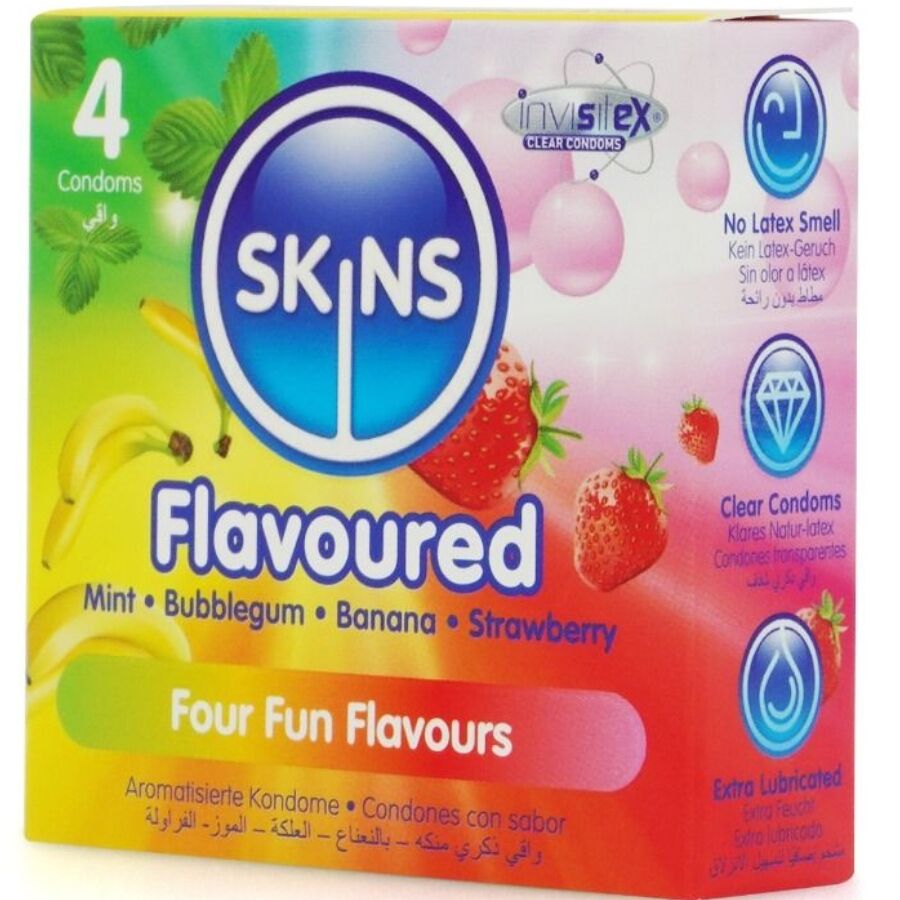 SKINS Pack 4 Préservatifs Premium Multi-Saveurs — vue détaillée
