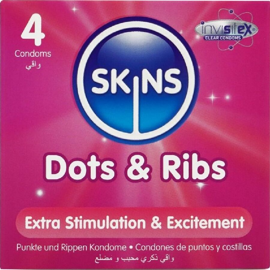 SKINS Pack 4 Préservatifs Premium Dots & Ribs - Aura Intime