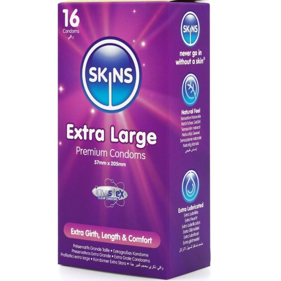 SKINS Pack 16 Préservatifs Extra Larges Premium — vue détaillée