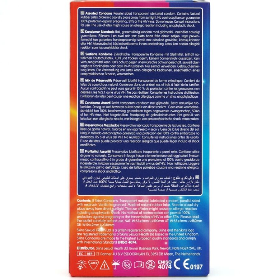 SKINS Pack 8 Préservatifs Premium Assortis — vue arrière