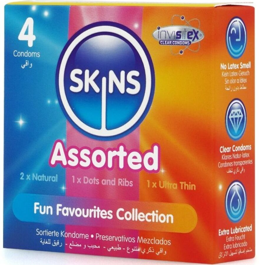 SKINS Pack 4 Préservatifs Premium Assortis — vue détaillée