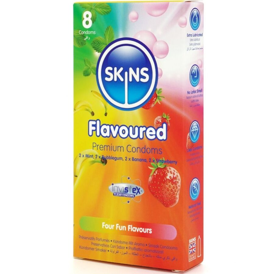 SKINS Pack 8 Préservatifs Premium Multi-Saveurs — vue détaillée