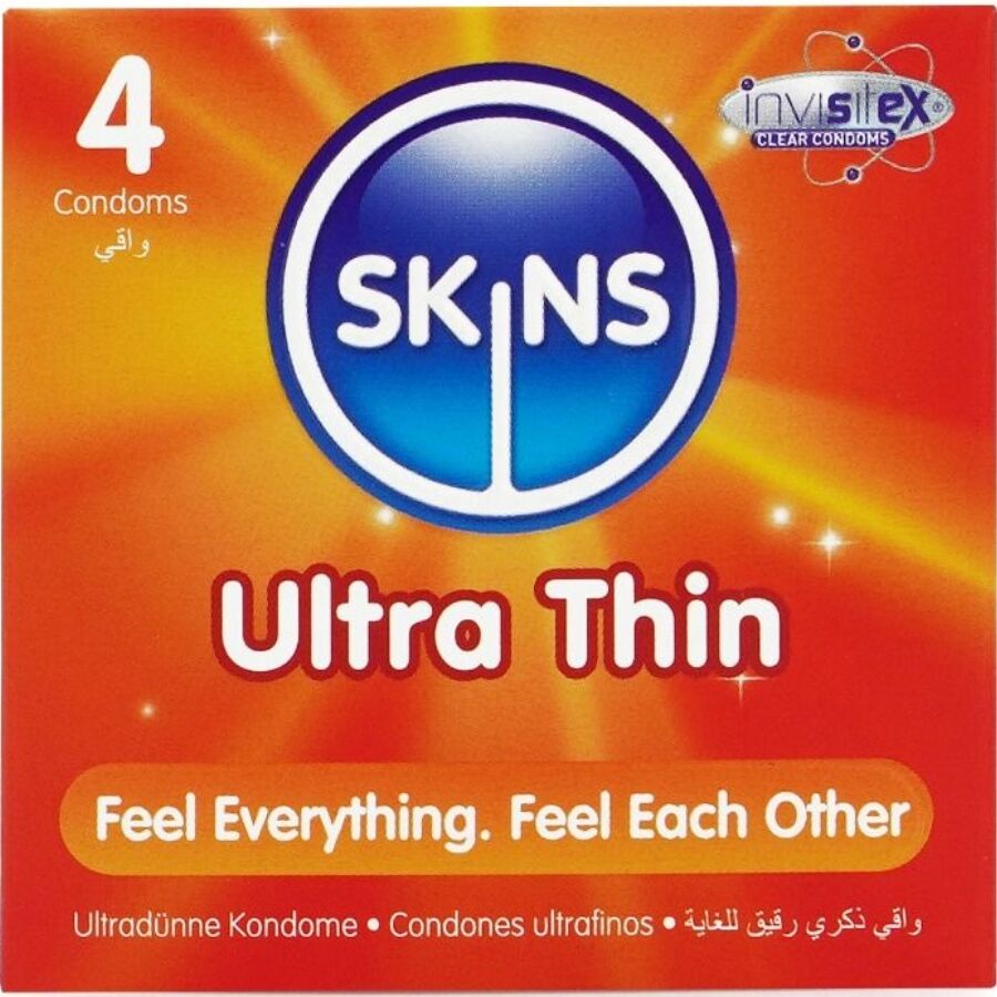 SKINS Pack 4 Préservatifs Ultra Fins Premium - Aura Intime