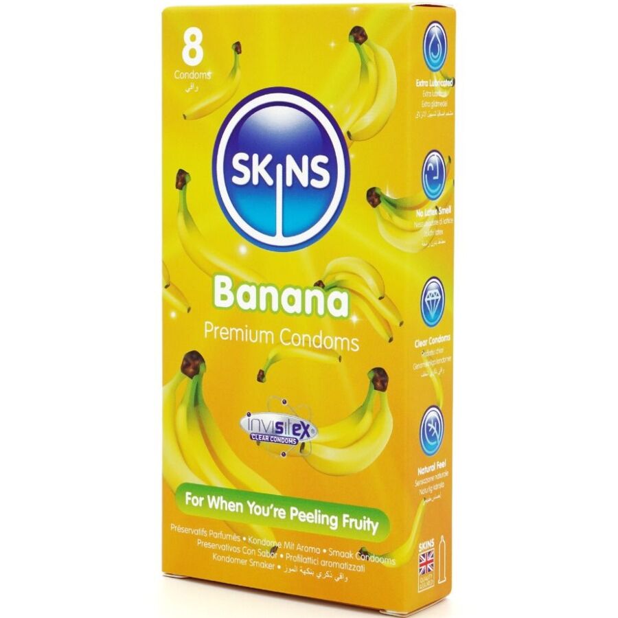 SKINS Pack 8 Préservatifs Banane Premium — vue détaillée