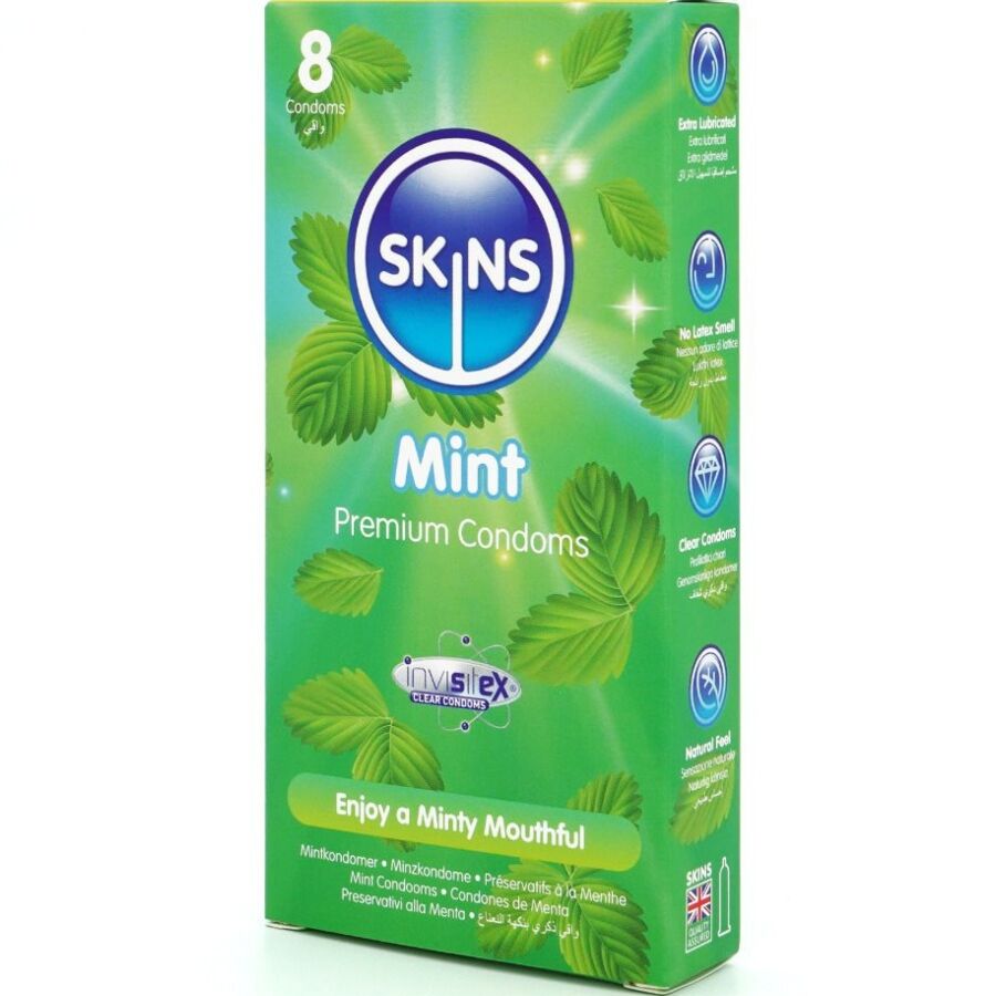 SKINS Pack 8 Préservatifs Premium Menthe — vue détaillée