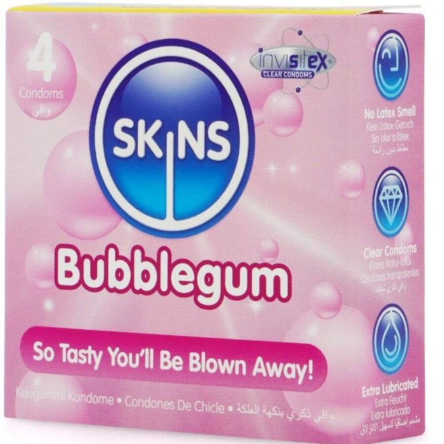 SKINS Pack 4 Préservatifs Bubblegum Premium — vue détaillée