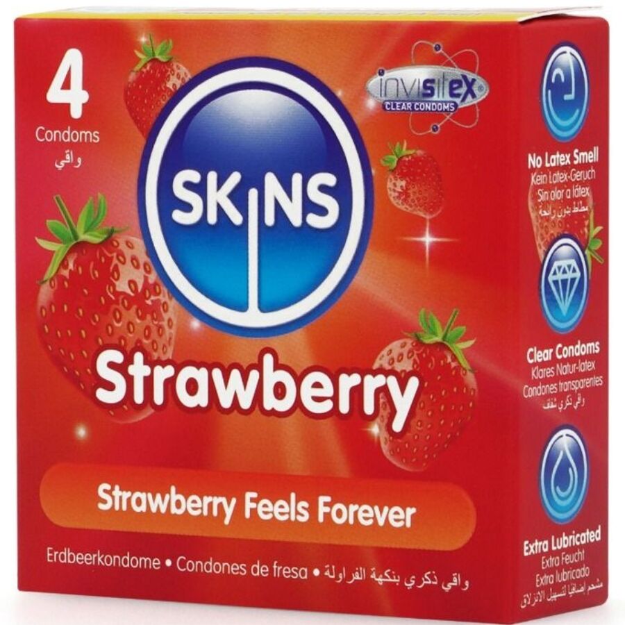 SKINS Pack 4 Préservatifs Premium Fraise — vue détaillée