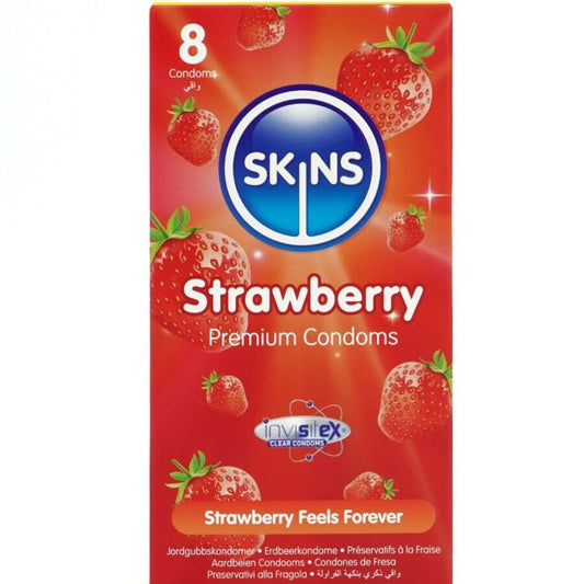 SKINS Pack 8 Préservatifs Premium Fraise - Aura Intime