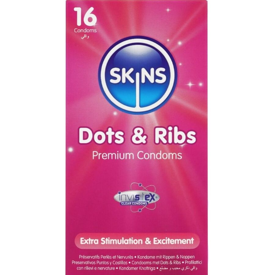 SKINS Pack 16 Préservatifs Premium Dots & Ribs - Aura Intime