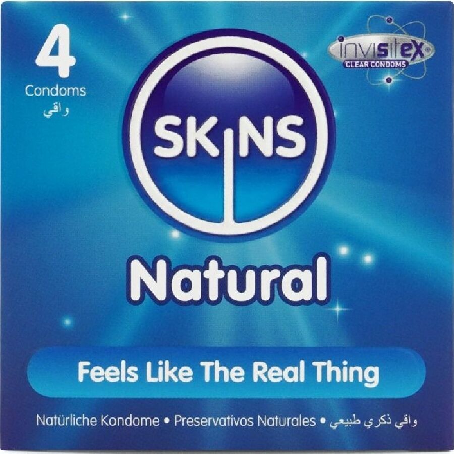 SKINS Pack 4 Préservatifs Naturels Premium - Aura Intime
