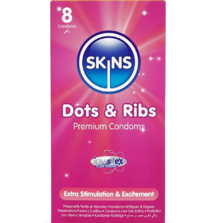 SKINS Pack 8 Préservatifs Premium Dots & Ribs - Aura Intime