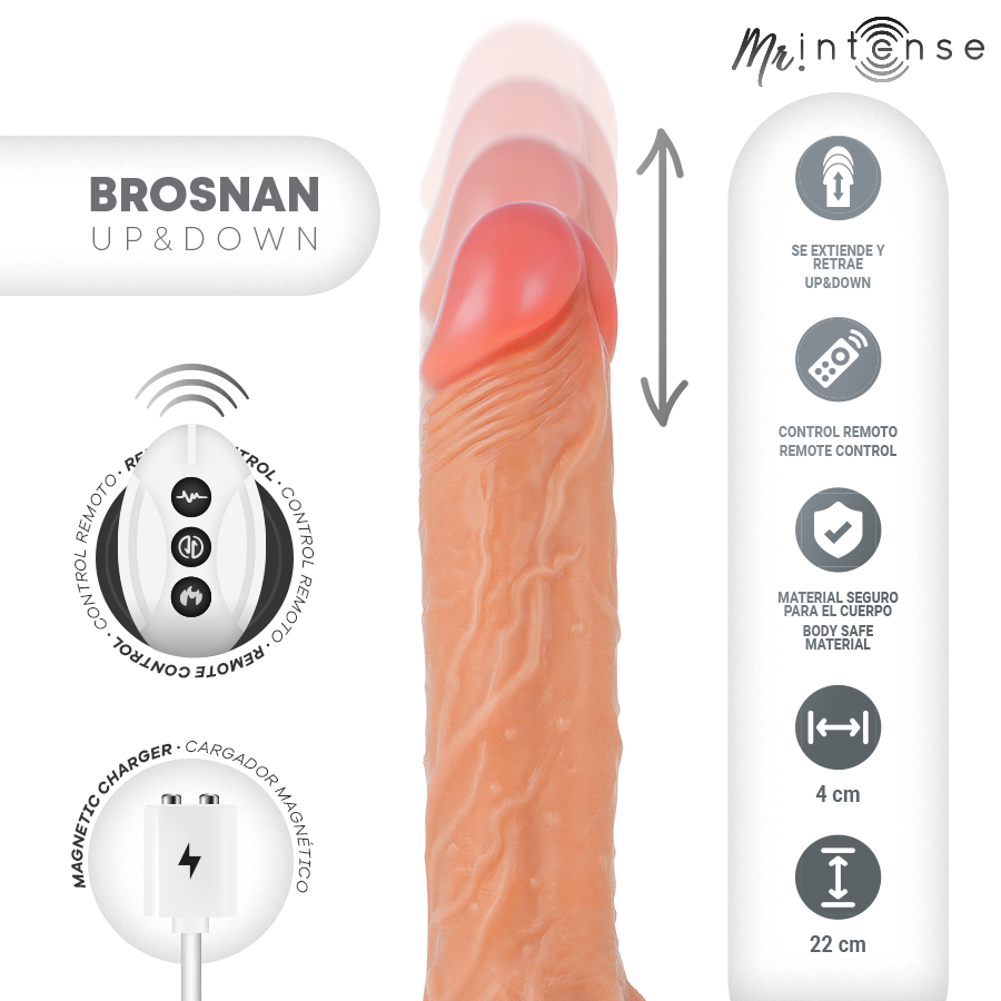 MR. INTENSE HIGH TECH Brosnan Réaliste Multifonctionnel Vibration, Télécommande... — vue détaillée