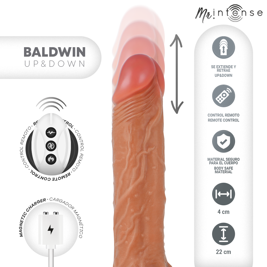 MR. INTENSE HIGH TECH Baldwin Réaliste Multifonctionnel Vibration, Télécommande... — vue alternative