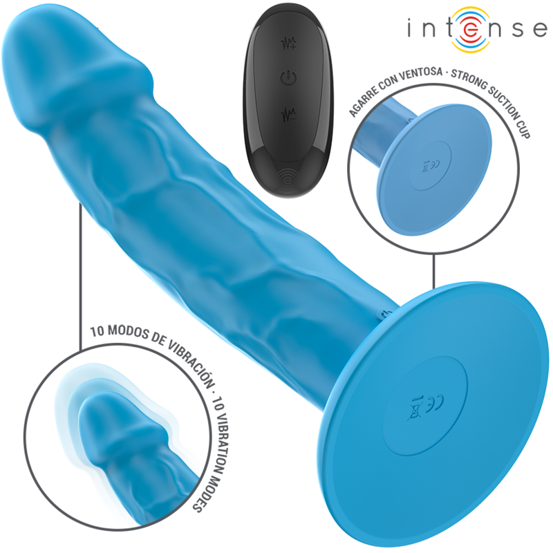INTENSE REMOTE CONTROL Phoebe Vibrateur Réaliste 10 Vibrations Télécommande Bleu — vue détaillée