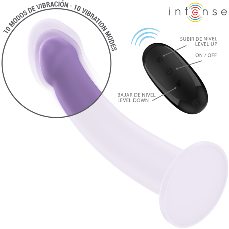 INTENSE REMOTE CONTROL Eddie Vibrateur 17,5 Cm 10 Vibrations Violet Télécommande — vue arrière
