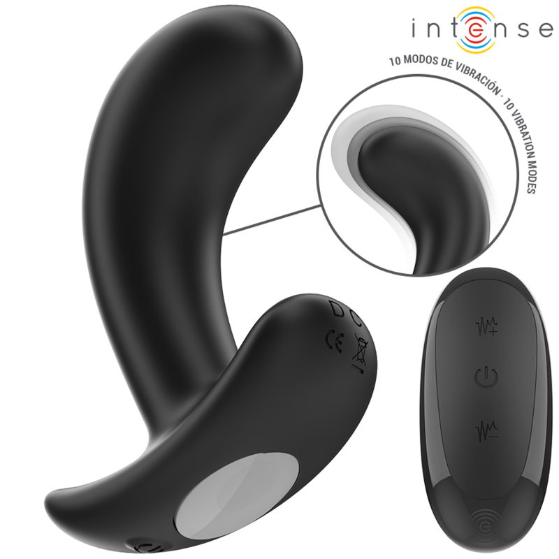 INTENSE ANAL TOYS CHANDLER ANAL PLUG 10 VIBRATIONS NOIR TÉLÉCOMMANDE — vue détaillée