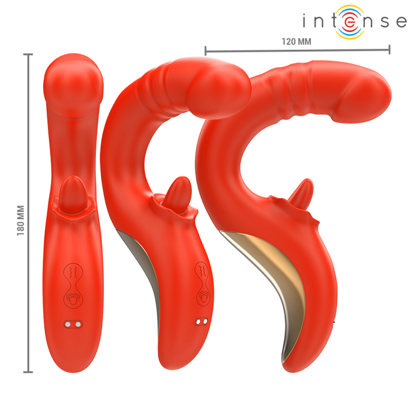 INTENSE HIGH TECH Vibrateur Stimulateur Paulina Forme U Rouge — vue arrière