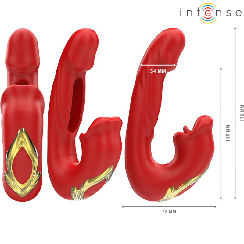 INTENSE HIGH TECH Nathy Double Vibrateur Bouche Stimulante Multifonction Rouge — vue alternative
