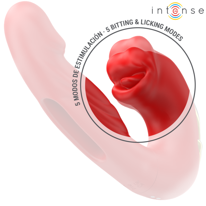 INTENSE HIGH TECH Nathy Double Vibrateur Bouche Stimulante Multifonction Rouge — accessoires inclus