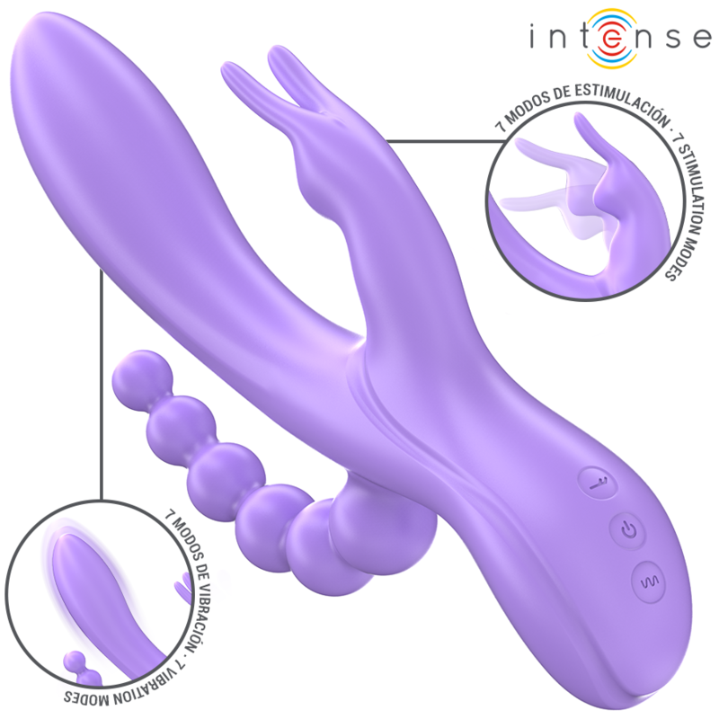 INTENSE HIGH TECH Miko Triple Vibrateur Lapin & Stimulateur & Anal 7 Vibrat... — vue détaillée