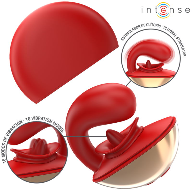 INTENSE HIGH TECH Vibrateur & Stimulateur Mariah Forme U 10 Vibrations Rouge — vue détaillée