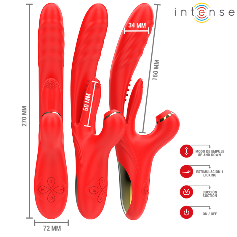 INTENSE HIGH TECH Karol Vibrateur Multifonction Poussée & Stimulation & Ond... — vue arrière