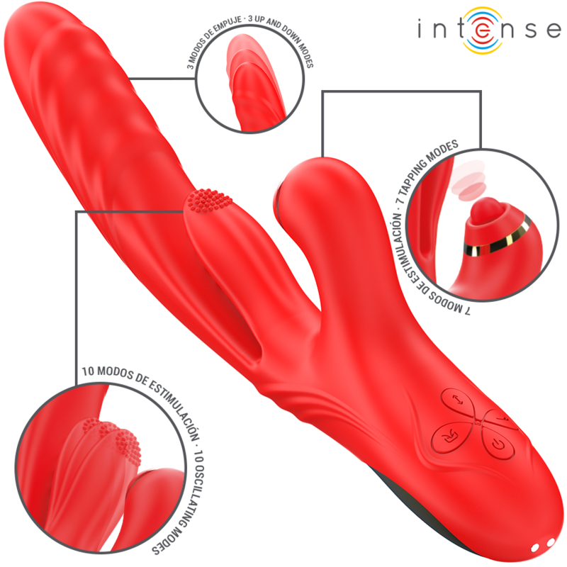 INTENSE HIGH TECH Rosalia Vibrateur Multifonction 3 1 Rouge — vue détaillée
