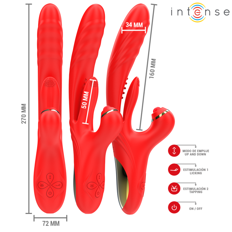 INTENSE HIGH TECH Rosalia Vibrateur Multifonction 3 1 Rouge — vue alternative