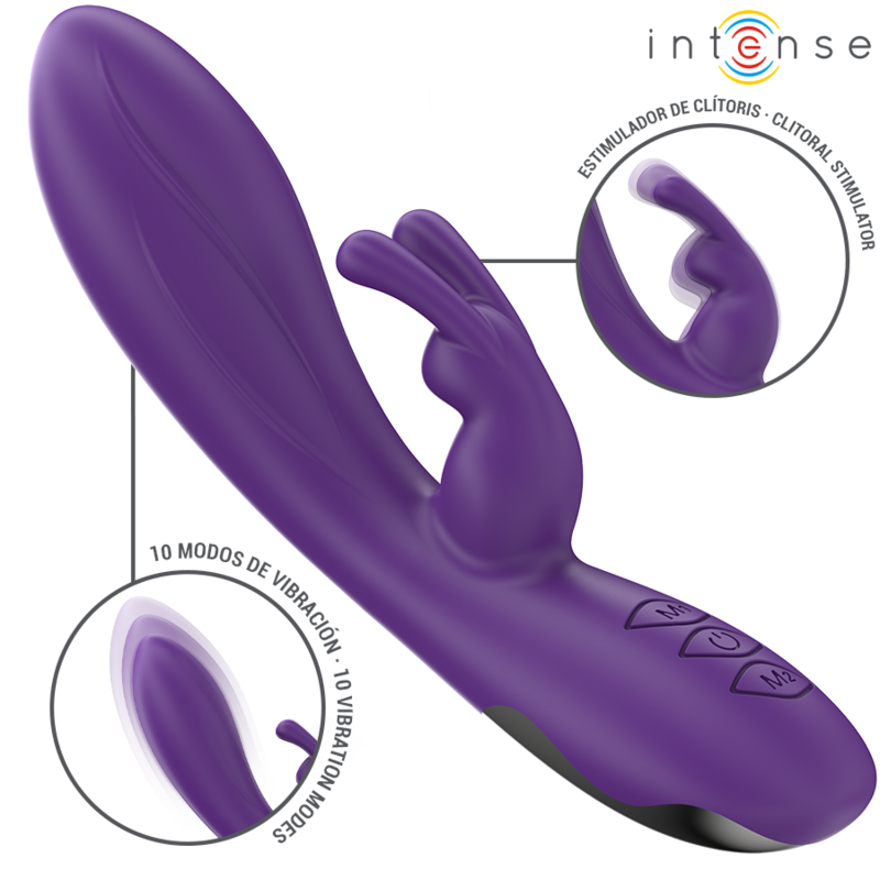 INTENSE HIGH TECH Randall Vibrateur Rabbit 10 Vibrations Violet — vue détaillée