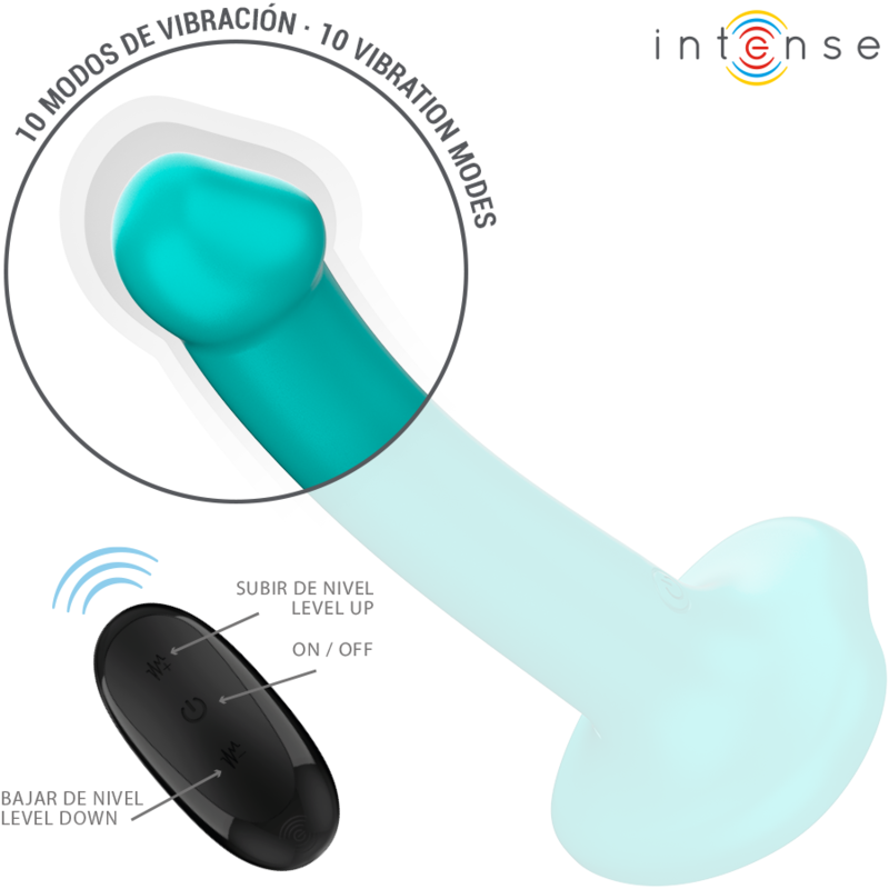INTENSE REMOTE CONTROL Katie Vibrateur Ventouse 10 Vibrations Télécommande Bleue — vue arrière