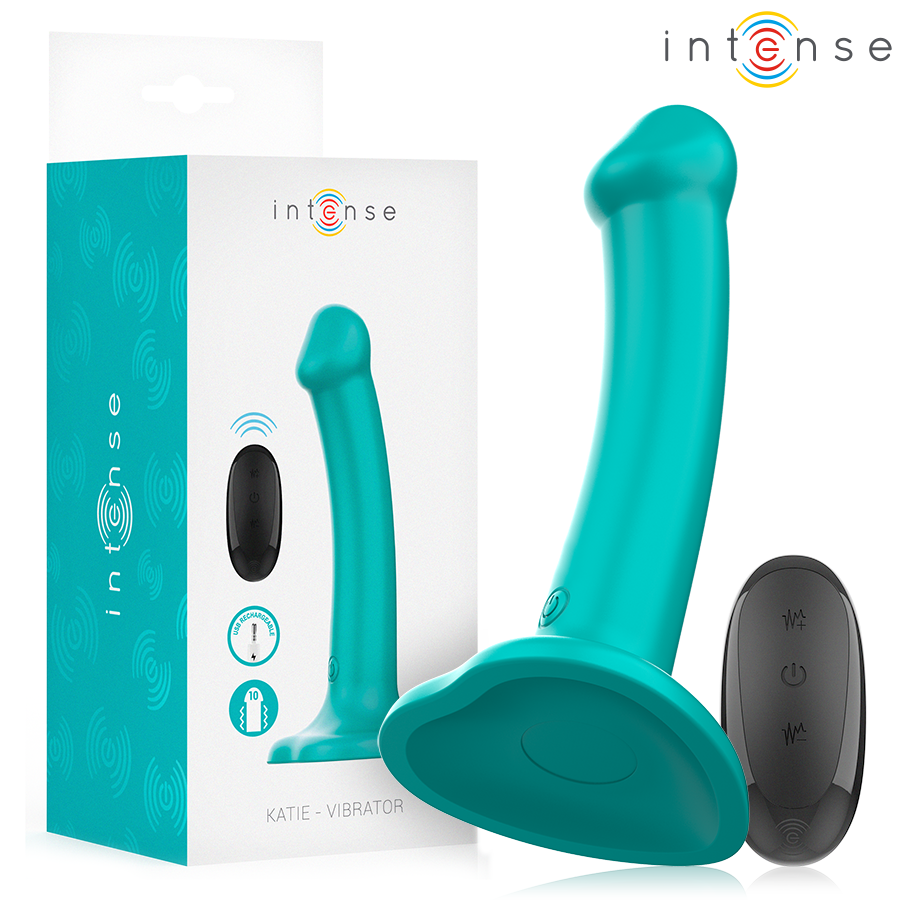 INTENSE REMOTE CONTROL Katie Vibrateur Ventouse 10 Vibrations Télécommande Bleue - Aura Intime