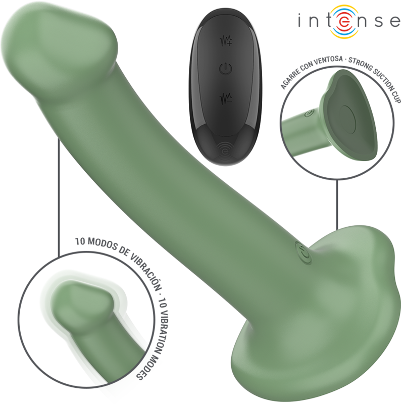 INTENSE REMOTE CONTROL Becca Vibrateur Ventouse 10 Vibrations Télécommande Verte — vue détaillée