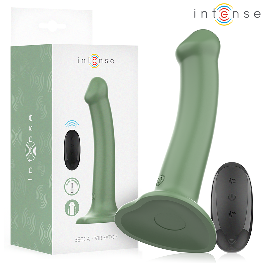 INTENSE REMOTE CONTROL Becca Vibrateur Ventouse 10 Vibrations Télécommande Verte - Aura Intime
