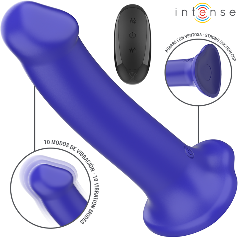 INTENSE REMOTE CONTROL Victoria Vibrateur Ventouse 10 Vibrations Bleu Foncé Télé... — vue détaillée