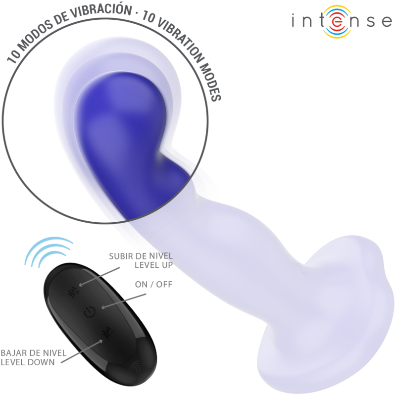 INTENSE REMOTE CONTROL Shorty Vibrateur Ventouse Télécommande Bleue — vue arrière