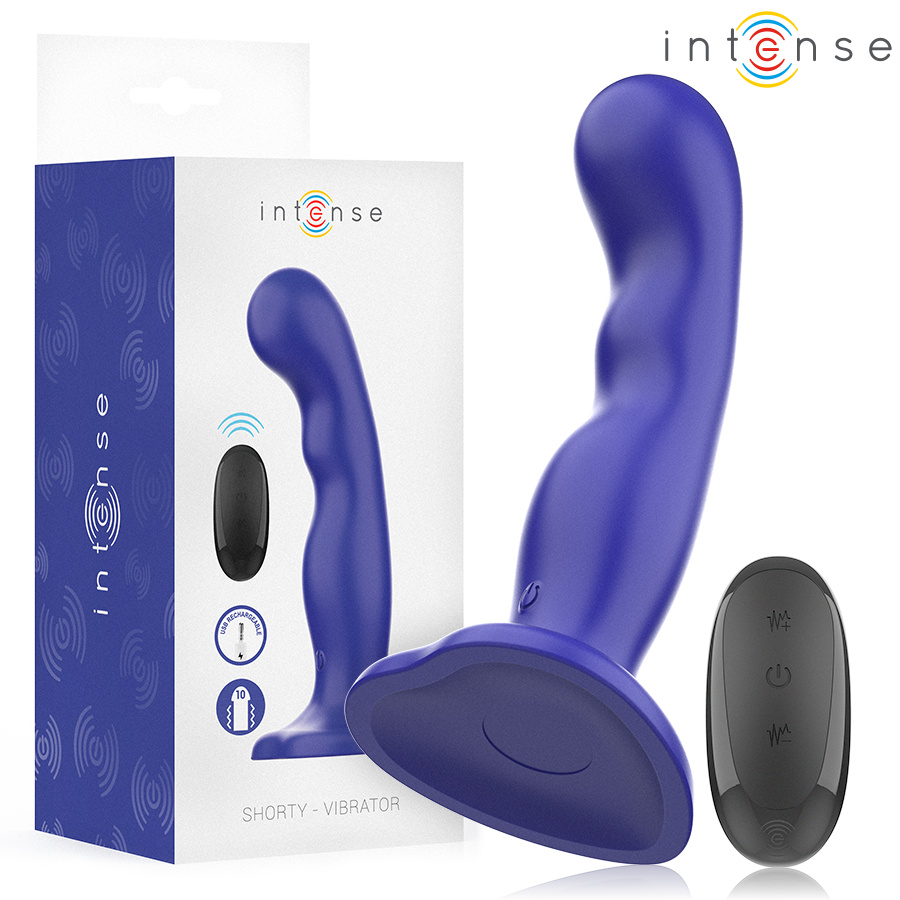 INTENSE REMOTE CONTROL Shorty Vibrateur Ventouse Télécommande Bleue - Aura Intime