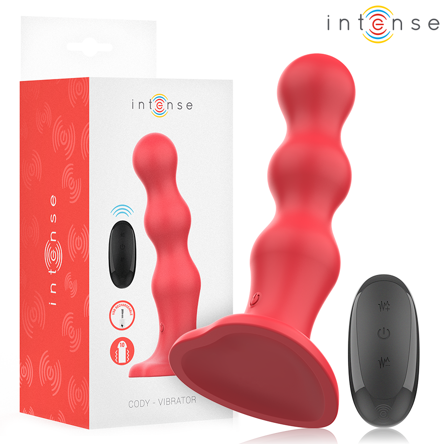 INTENSE REMOTE CONTROL Cody Vibrateur Ventouse Télécommande Rouge - Aura Intime